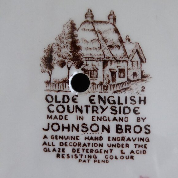 VINTAGE JOHNSON BROS OLDE ENGLISH COUNTRYSIDE 3 TIERED CHINA SERVING TRAY - Picture 13 of 16